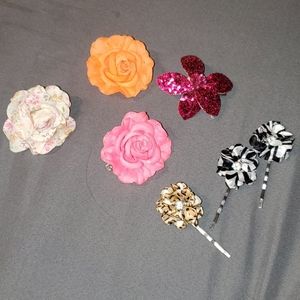 Lot of flower hair clips